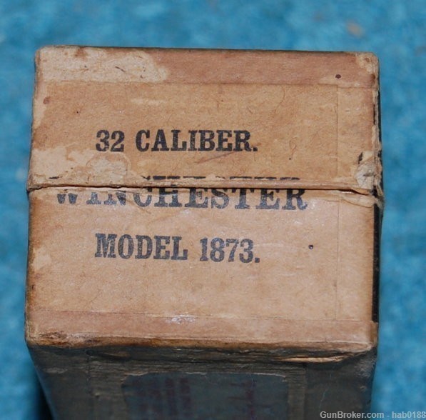 Vintage Full 2 Piece Box of Winchester 32 Caliber Cartridges 1873 -img-4
