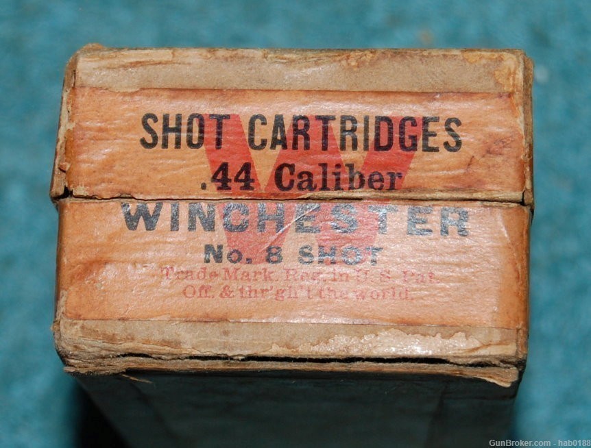 Vintage Full 2 Piece Box of Winchester 44 Caliber Shot Cartridges 1873 1892-img-1