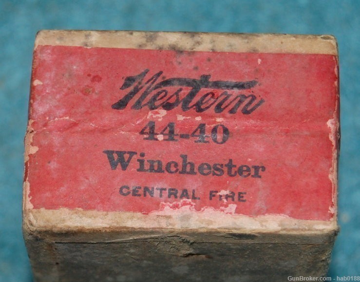 Vintage Full 2 Piece Box of Western Rifle Cartridges 44 Cal 44-40 WCF-img-1