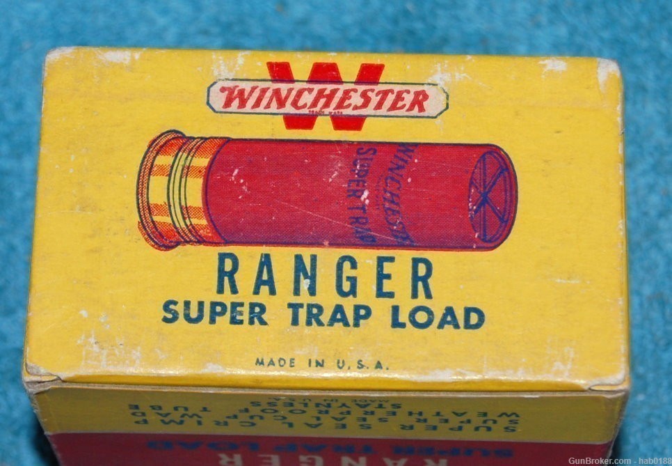 Vintage Full Box of Winchester Ranger Super Trap Load 12 Ga Shotgun Shells-img-4