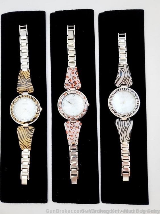 3 Ladies Geneva Watches. Acrylic Animal Print. W2. *REDUCED*-img-0