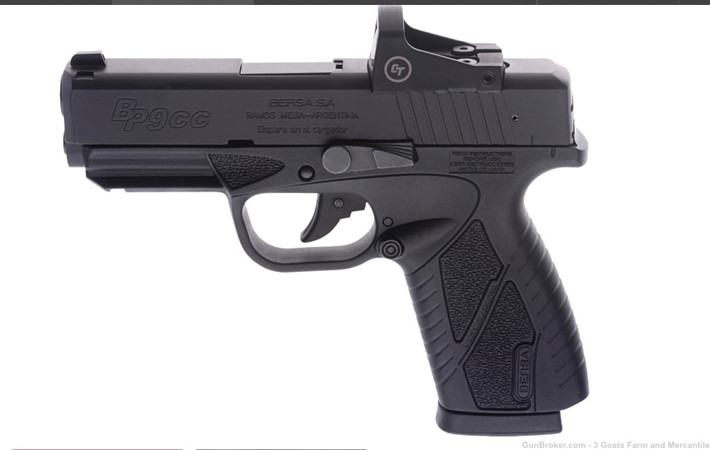 Bersa BP9CC (9mm) with Crimson Trace Red Dot Optic; perfect conceal carry-img-1