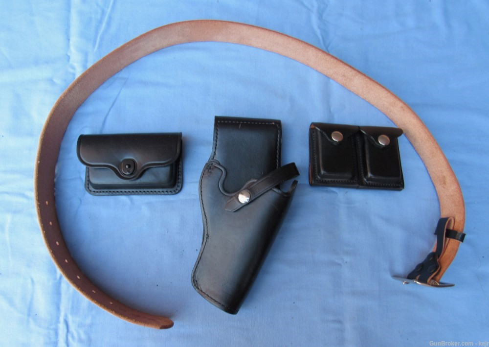 USAF Security Police Black Leather Holster Rig, S&W Model 15, 1985-1995-img-0