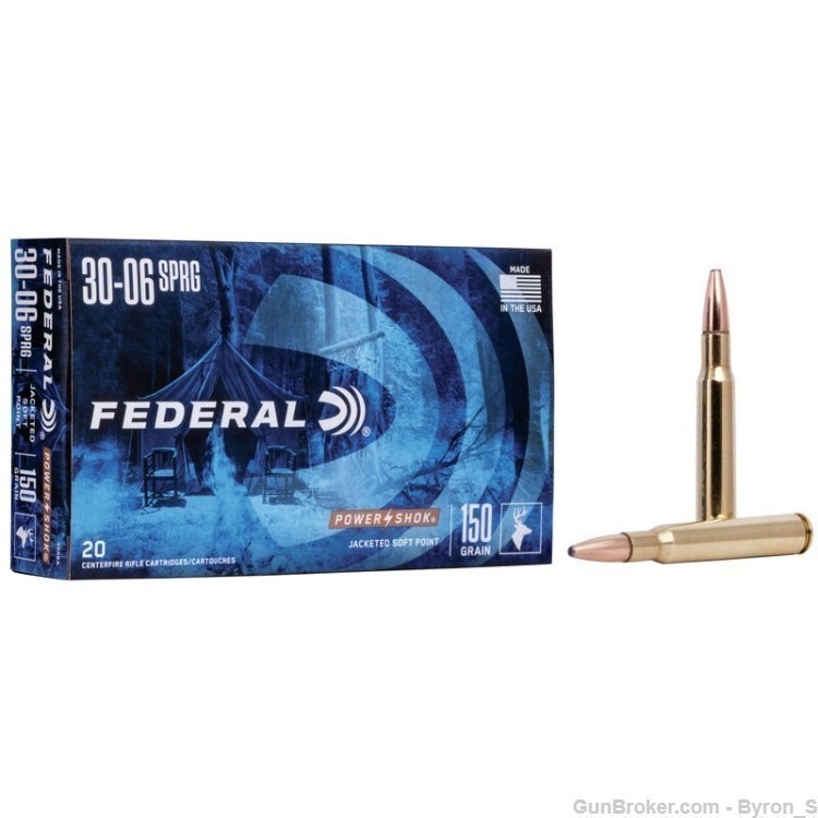 20rds Federal Power Shok™ .30-06 150gr JSP 3006A FAST SHIPPING-img-1