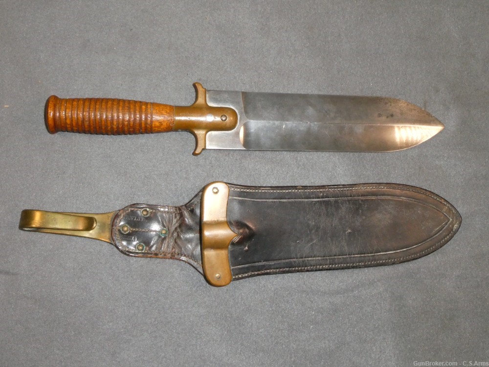 Very Fine Springfield U.S. Model 1880 Hunting Knife & Scabbard-img-0