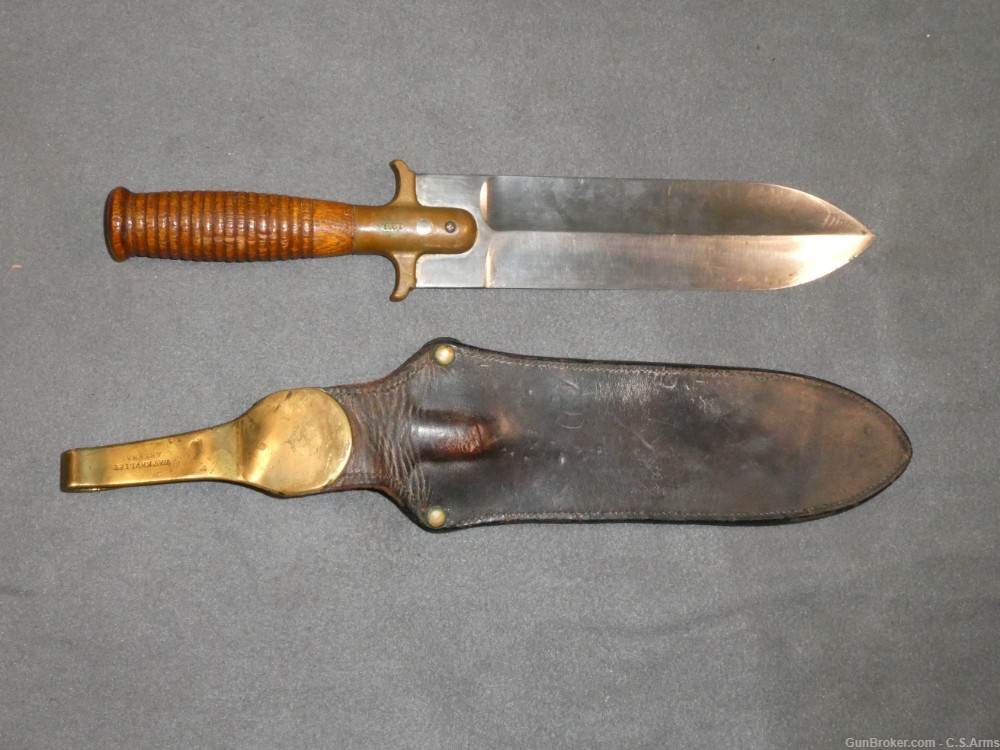 Very Fine Springfield U.S. Model 1880 Hunting Knife & Scabbard-img-1