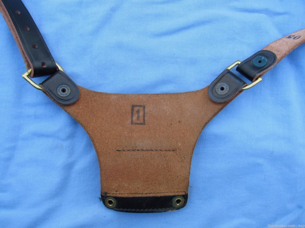 US Army Military Police Black Leather Holster Rig, 1967-1995-img-10