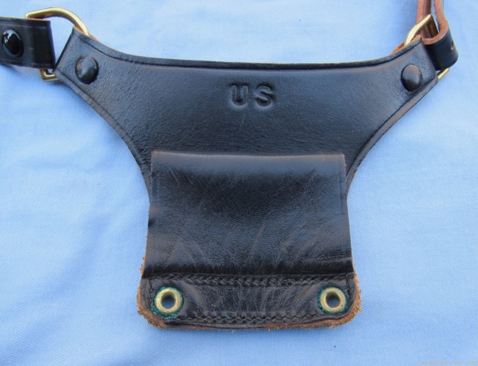 US Army Military Police Black Leather Holster Rig, 1967-1995-img-9