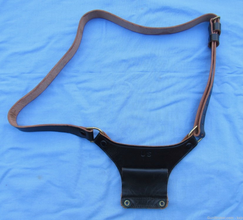 US Army Military Police Black Leather Holster Rig, 1967-1995-img-8