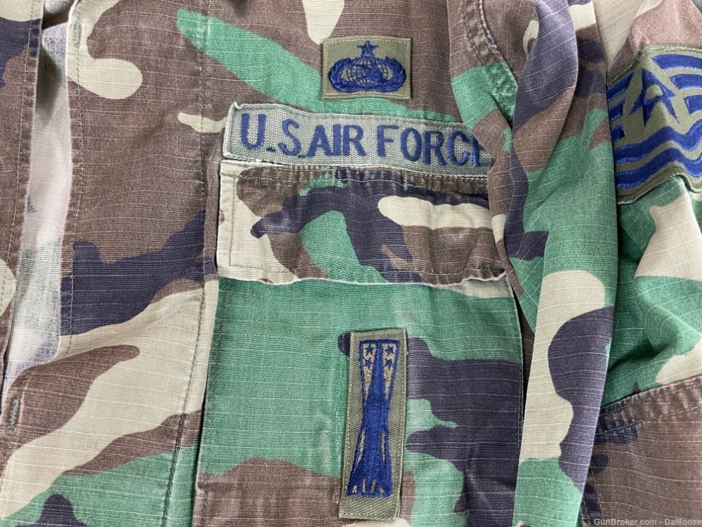 Lot of 2: USGI Air Force Woodland BDU Shirt / Jacket + Patches! Large Long-img-5