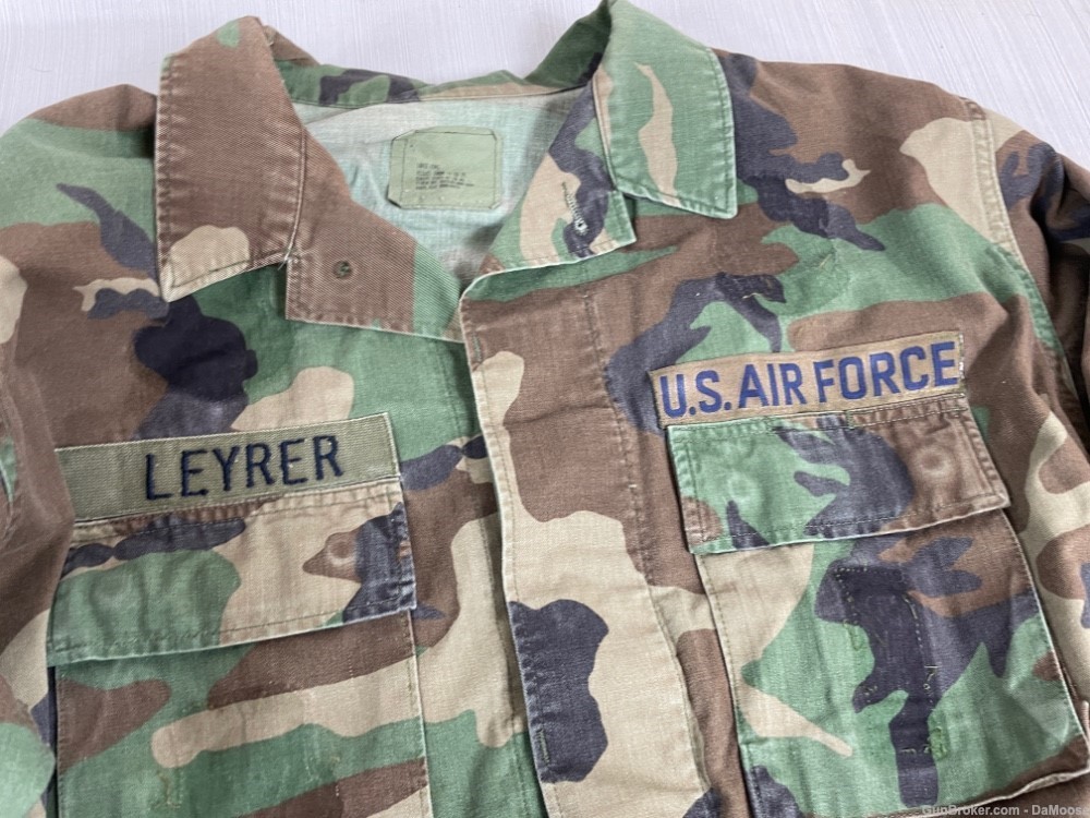 Lot of 2: USGI Air Force Woodland BDU Shirt / Jacket + Patches! Large Long-img-6