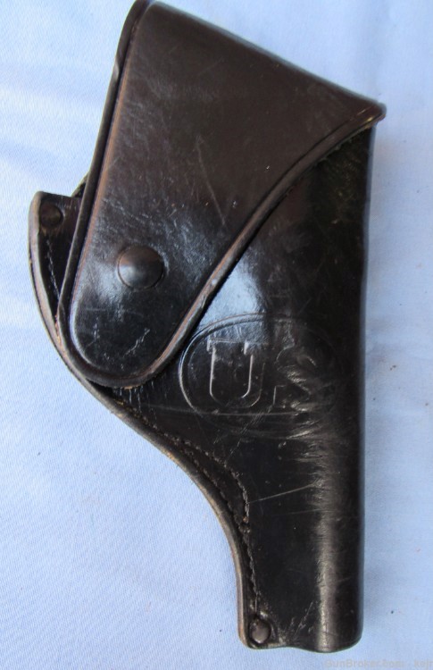 US Army Military Police Woman's Black Leather Holster Rig, S&W Victory 1974-img-1