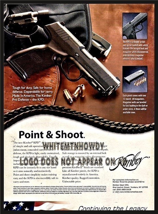 2006 KIMBER KPD Pistol PRINT AD Collectible Advertising-img-0