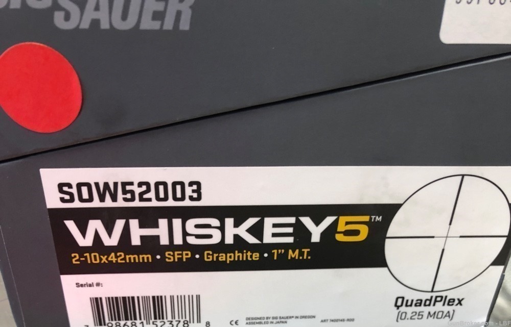 Sig Sauer Whiskey 5 2-10x42mm SFP 1"Tube Quadplex Reticle -img-2