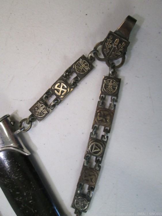 WWII German NSKK Motorcycle Leaders Dagger with Scabbard and chain Hanger -img-4