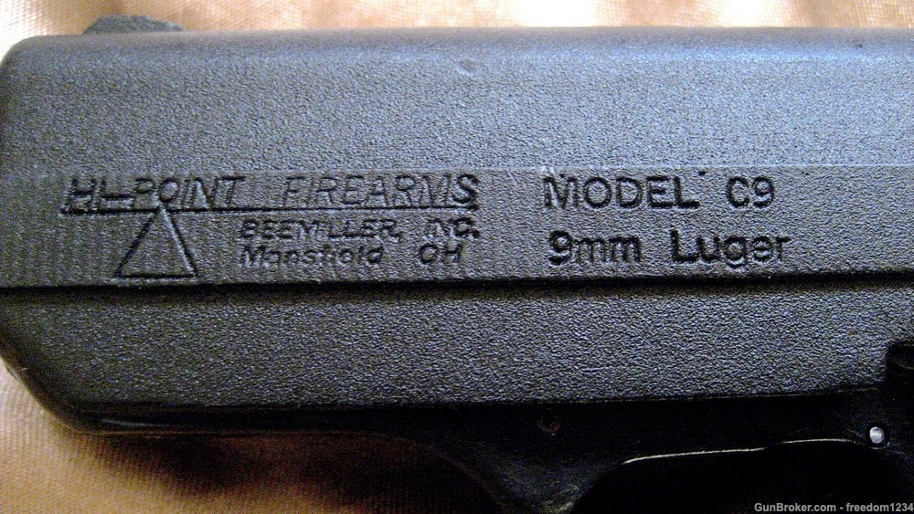 Hi-Point C9 9mm Pistol LIKE NEW, polymer-frame, 8 round clip + 1 capacity.-img-4