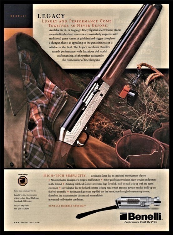 2003 BENELLI Legacy Semi-auto Shotgun PRINT AD-img-0
