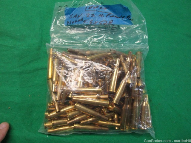 22 Savage Hi Power NEW Brass Cases Norma 5.6x52R 100-Ct-img-0