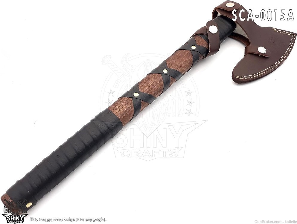 Wolf & Vegvisir Carbon Steel Viking Axe Head, Wolf Camp Axe Hunting Knife-img-4