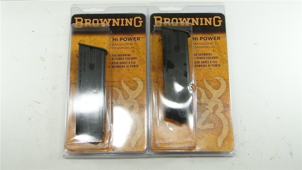 (2 TOTAL) BROWNING HI-POWER 9mm FACTORY 13RD MAGAZINE (NEW)-img-0