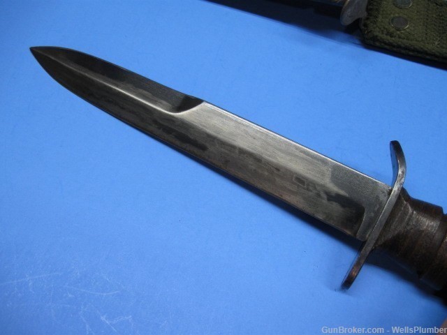 US WWII CASE M3 BLADE MARKED BLUED FINISH FIGHTING KNIFE w/ SCABBARD-img-4