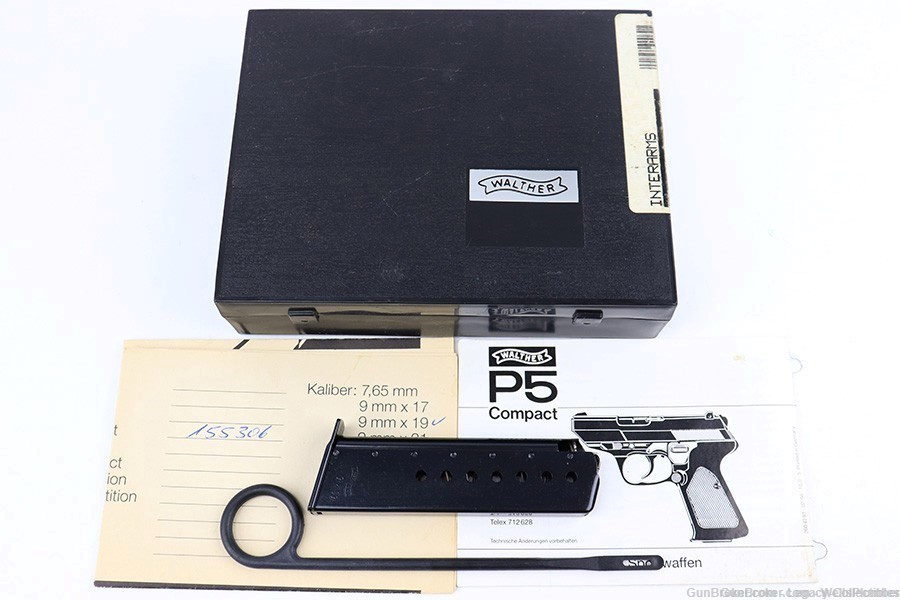 WALTHER P5 COMPACT FACTORY BOX, TARGET, MANUAL, CLEANING ROD AND MAGAZINE-img-0