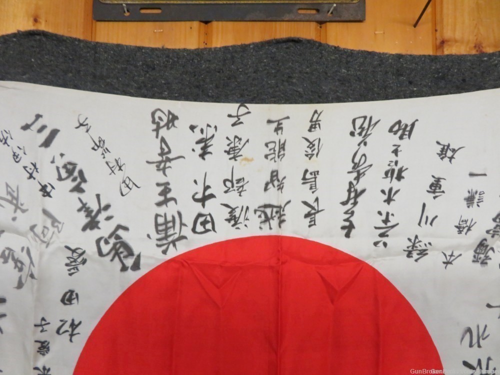 IMPERIAL JAPANESE WWII HINOMARU MEATBALL FLAG W/ SIGNED KANJI CHARACTERS-img-8