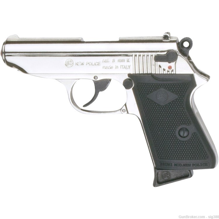 James Bond PPK Style Nickel Finish 9MM Blank Firing Pistol-img-1
