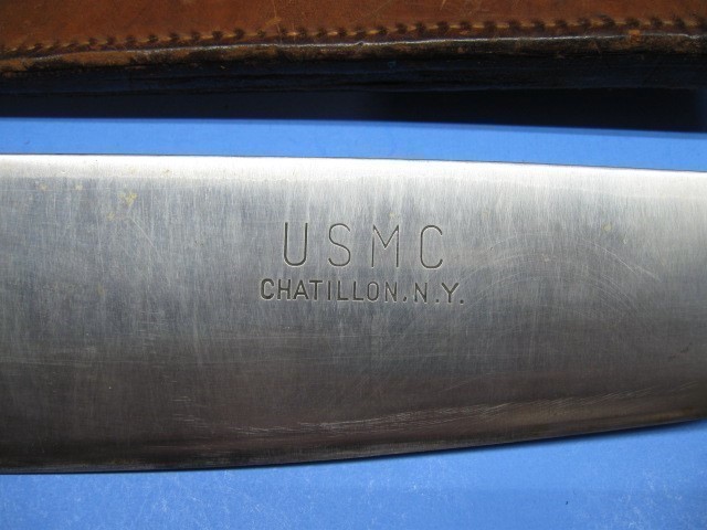 USMC WWII MEDICAL CORPSMEN BOLO KNIFE WITH USMC 1945 SCABBARD (MINT)-img-3
