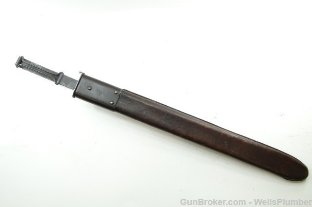 US SPRINGFIELD ARMORY MODEL 1905 BAYONET w/ LEATHER COVERED SCABBARD (1907)-img-14