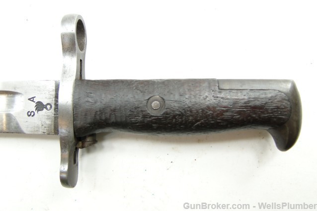US SPRINGFIELD ARMORY MODEL 1905 BAYONET w/ LEATHER COVERED SCABBARD (1907)-img-7