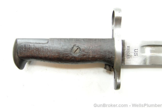 US SPRINGFIELD ARMORY MODEL 1905 BAYONET w/ LEATHER COVERED SCABBARD (1907)-img-4