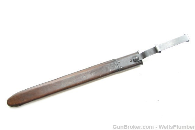 US SPRINGFIELD ARMORY MODEL 1905 BAYONET w/ LEATHER COVERED SCABBARD (1907)-img-15