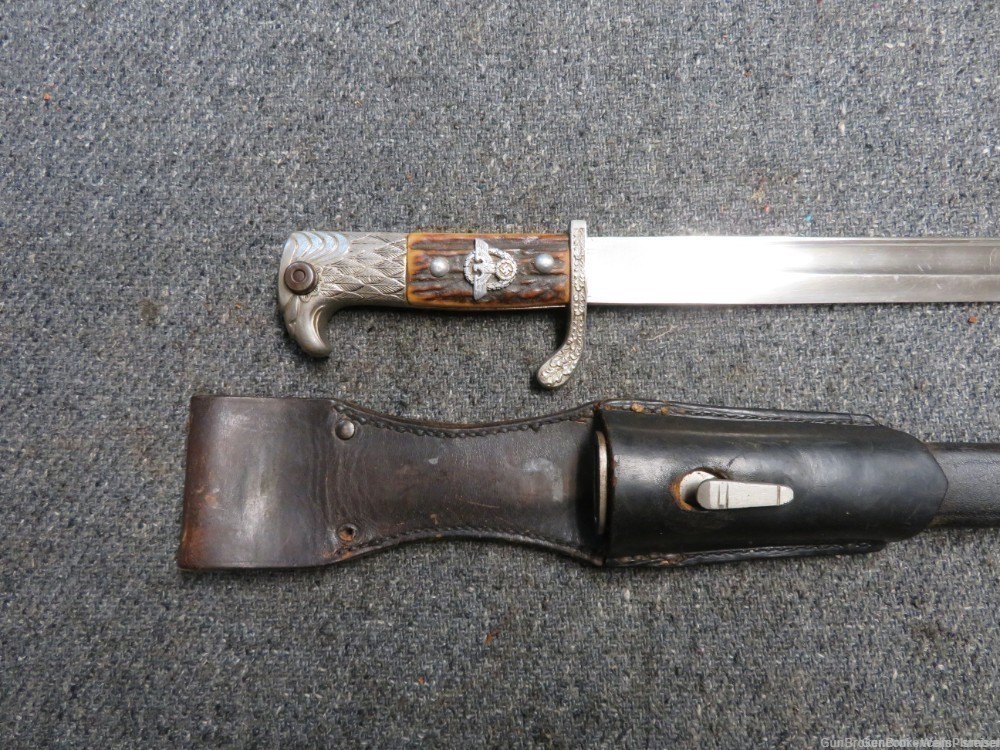 GERMAN WWII POLICE DRESS BAYONET WITH SCABBARD & FROG UNIT MARKED (NICE)-img-2