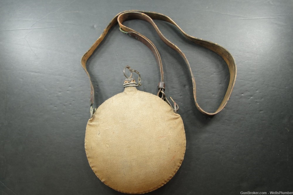 INDIAN WARS US MODEL 1874 M1874 CANTEEN WITH LEATHER STRAP (NICELY MARKED)-img-1