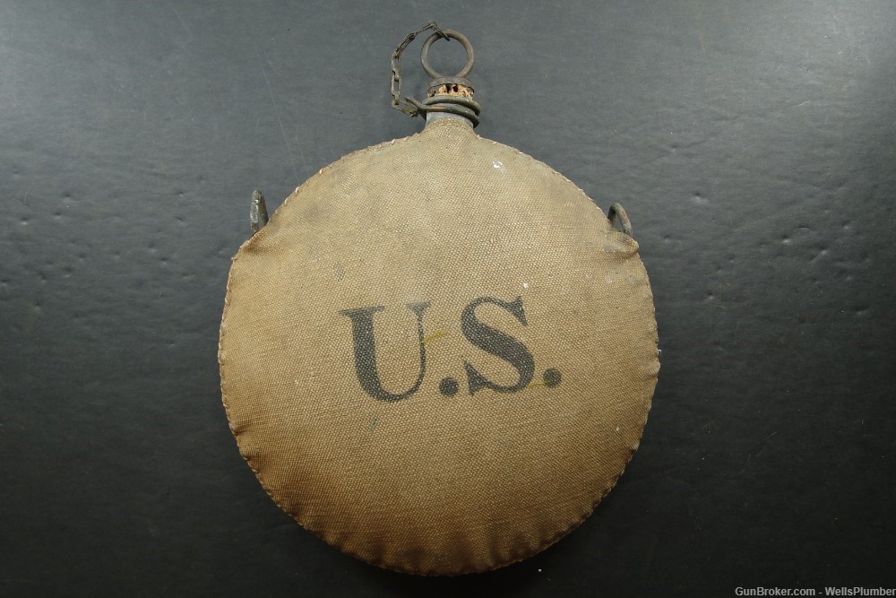 INDIAN WARS US MODEL 1874 M1874 CANTEEN WITH LEATHER STRAP (NICELY MARKED)-img-5