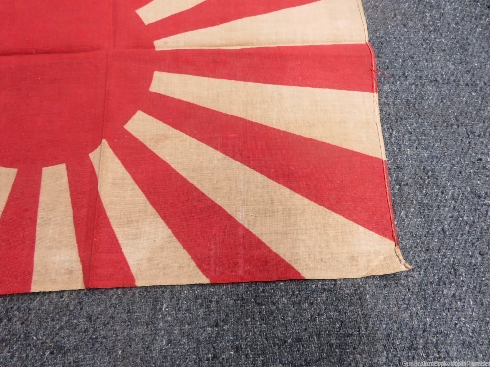 JAPANESE WWII RISING SUN FLAG PRE-1945 ORIGINAL WITH TIES (EXCELLENT)-img-7