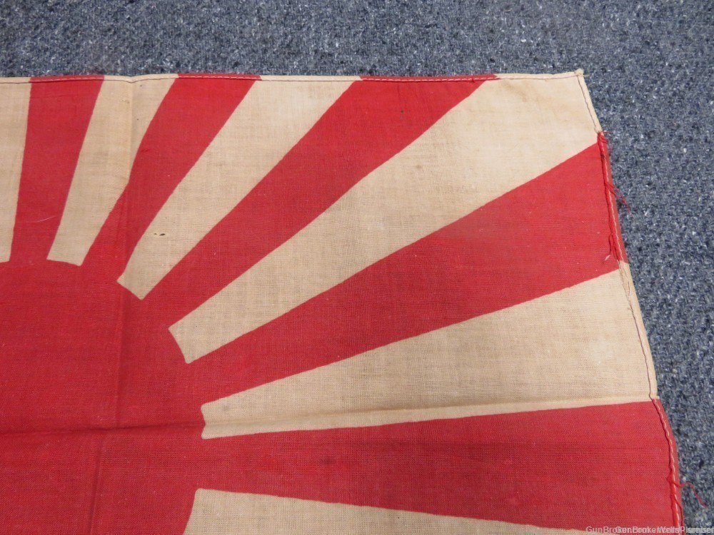 JAPANESE WWII RISING SUN FLAG PRE-1945 ORIGINAL WITH TIES (EXCELLENT)-img-6