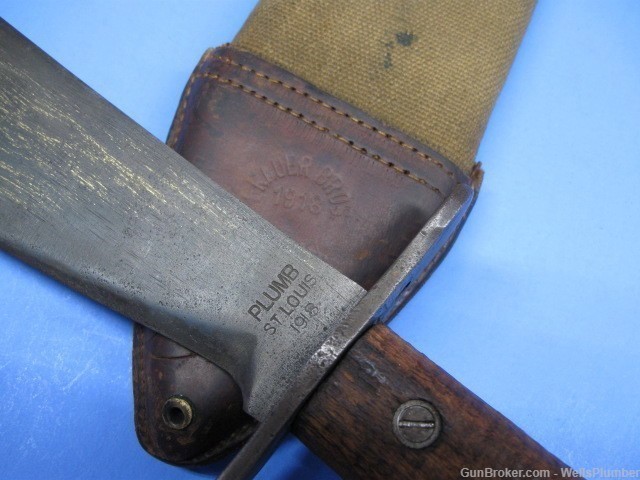 US WWI MODEL 1917 BOLO PLUMB WITH ORIGINAL SCABBARD DATED 1918  -img-2