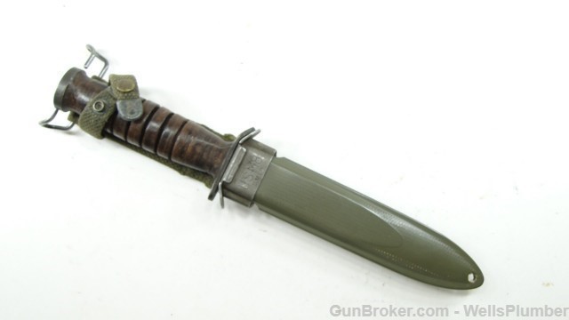US WWII M3 FIGHTING KNIFE GUARD MARKED UTICA-img-5
