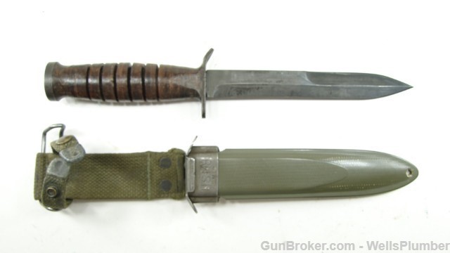 US WWII M3 FIGHTING KNIFE GUARD MARKED UTICA-img-6