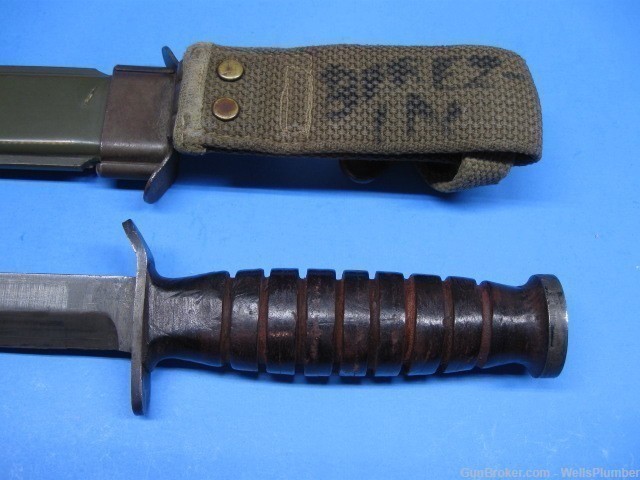 US WWII M3 BLADE MARKED UTICA FIGHTING KNIFE WITH US M8 SCABBARD (NICE)-img-5
