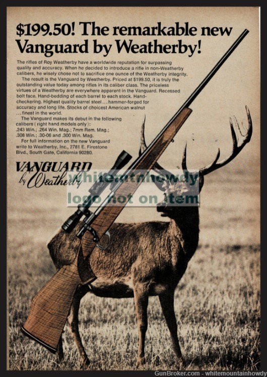 1971 WEATHERBY New Vanguard Deer Hunting Rifle AD Debut of this Model-img-0