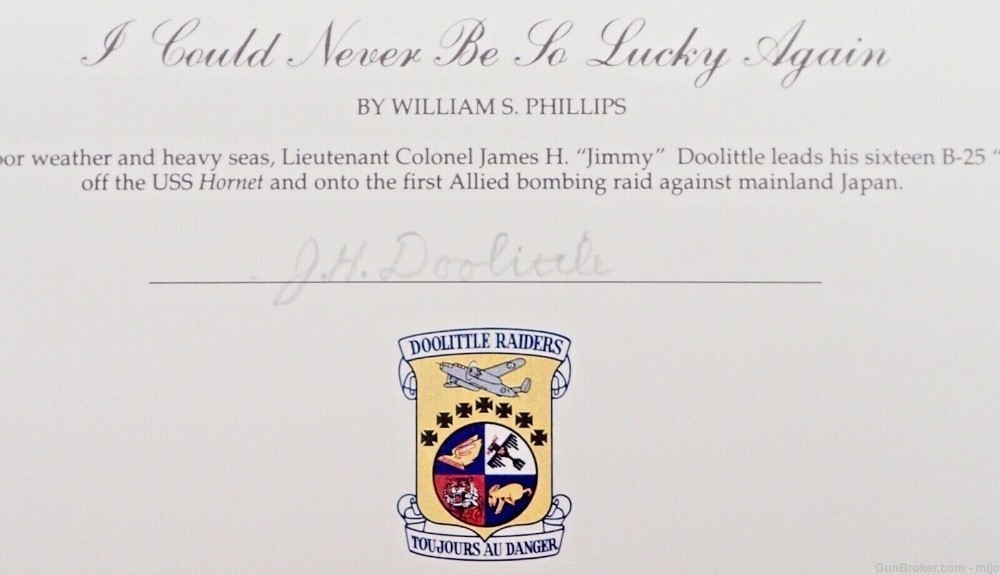 I Could Never Be So Lucky Again Ltd Ed Print Signed by Gen Doolittle w/ COA-img-8