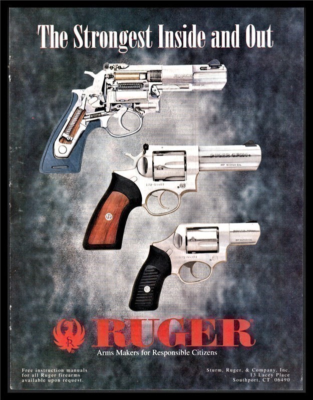 1996 RUGER Revolver cutaway view PRINT AD-img-0