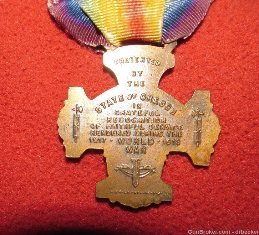 WWI Oregon service medal w 1932 American Legion convention medal-img-4