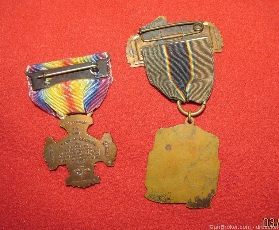 WWI Oregon service medal w 1932 American Legion convention medal-img-3