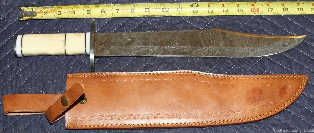 RARE HAND MADE DAMASCUS BOWIE KNIFE 20 INCH-img-0