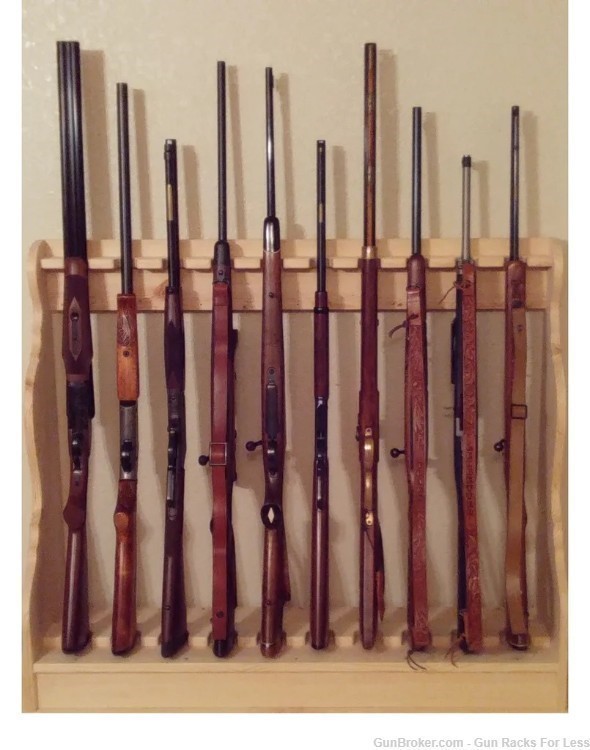 Pine Wooden Vertical Gun Rack 12 Place Long Gun Display-img-1