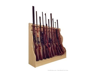 Pine Wooden Vertical Gun Rack 12 Place Long Gun Display